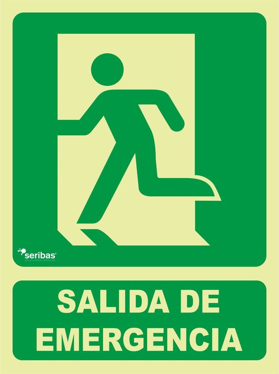 Señal de señales de evacuación EV005: SALIDA DE EMERGENCIA