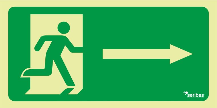 Señal de señales de evacuación EV013: FLECHA DERECHA