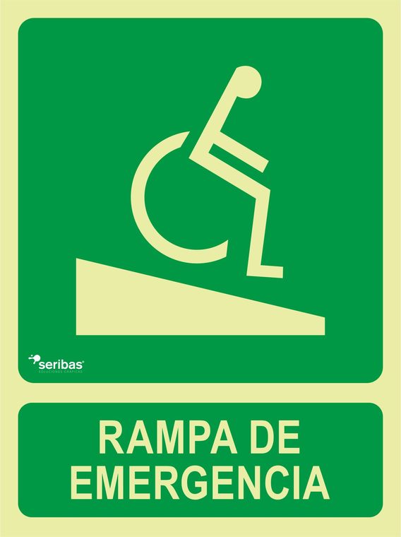 Señal de señales de evacuación EV022: RAMPA DE EMERGENCIA