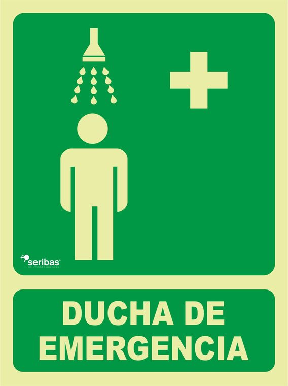 Señal de señales de evacuación EV029: DUCHA DE EMERGENCIA