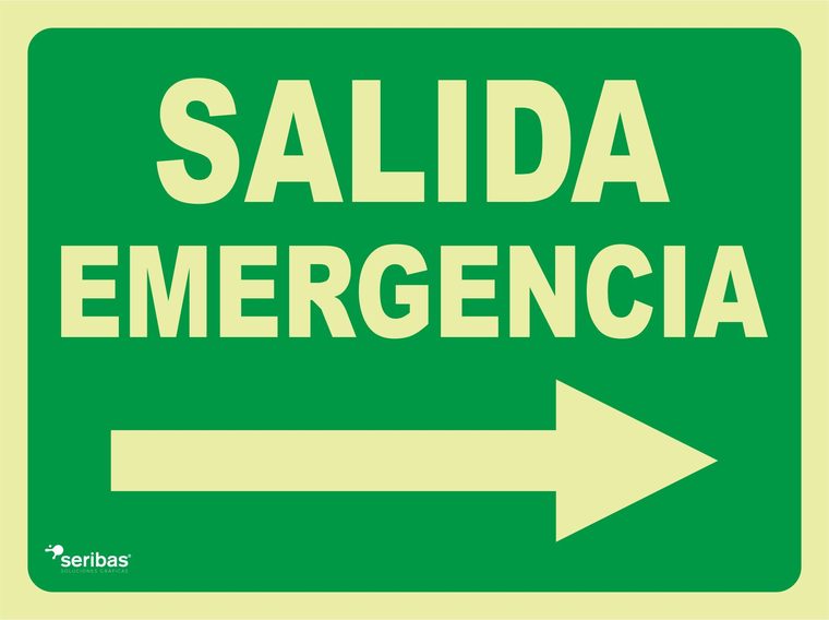 Señal de señales de evacuación EV044: SALIDA EMERGENCIA FLECHA DERECHA