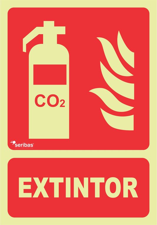 Señal de señales contra incendios IN005: EXTINTOR CO2