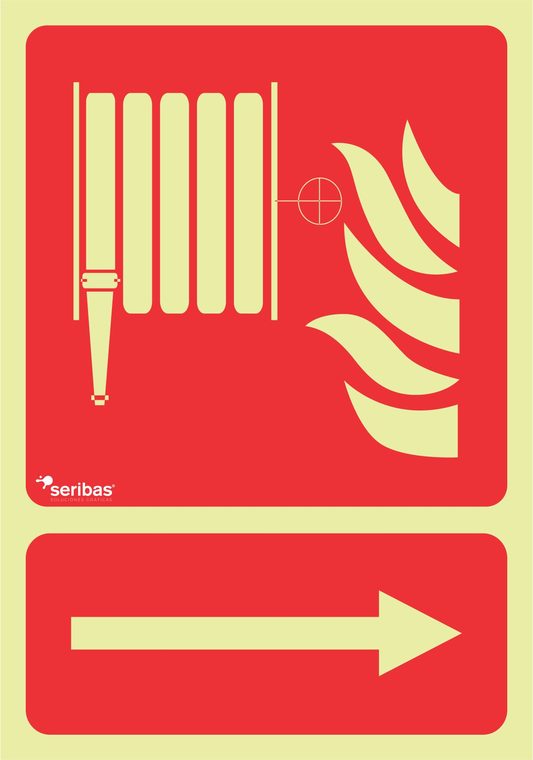 Señal de señales contra incendios IN007: BOCA DE INCENDIO FLECHA DERECHA