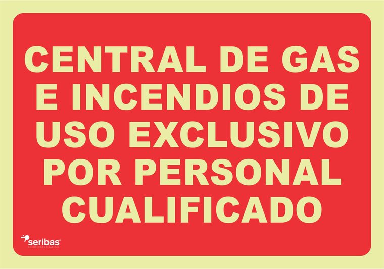 Señal de señales contra incendios IN037: CENTRAL DE GAS E INCENDIO USO EXCLUSIVO POR PERSONAL CUALIFICADO
