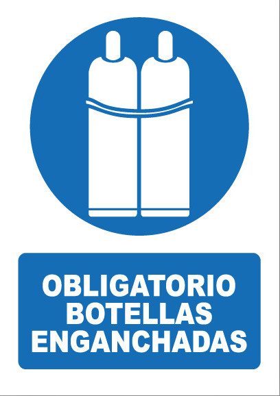 Señal de señales de obligación OB022: OBLIGATORIO BOTELLAS ENGANCHADAS