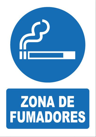 Señal de señales de obligación OB027: ZONA DE FUMADORES