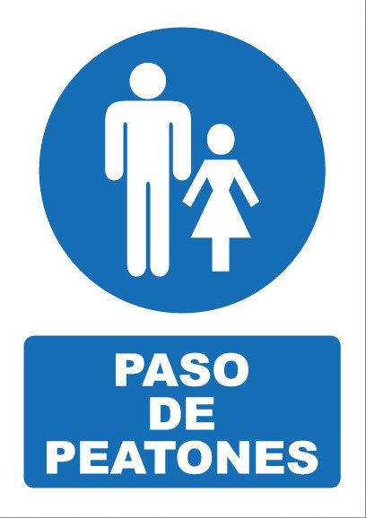 Señal de señales de obligación OB032: PASO DE PEATONES