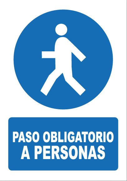 Señal de señales de obligación OB033: PASO OBLIGATORIO A PERSONAS