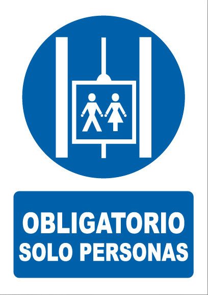 Señal de señales de obligación OB035: OBLIGATORIO SOLO PERSONAS