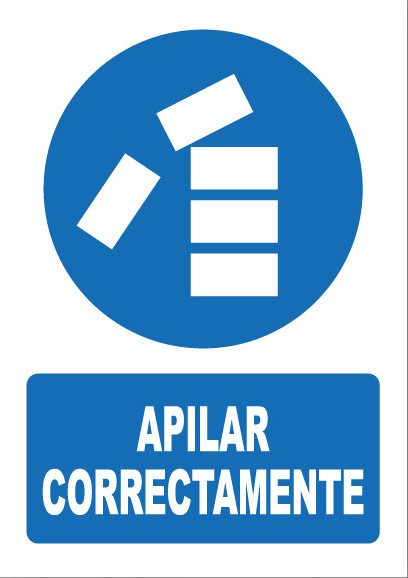 Señal de señales de obligación OB038: APILAR CORRECTAMENTE
