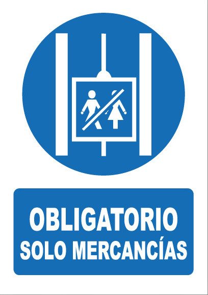 Señal de señales de obligación OB058: OBLIGATORIO SOLO MERCANCÍAS