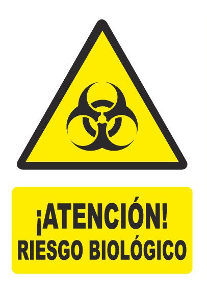Señal de señales de peligro PG001: ATENCIÓN RIESGO BIOLÓGICO