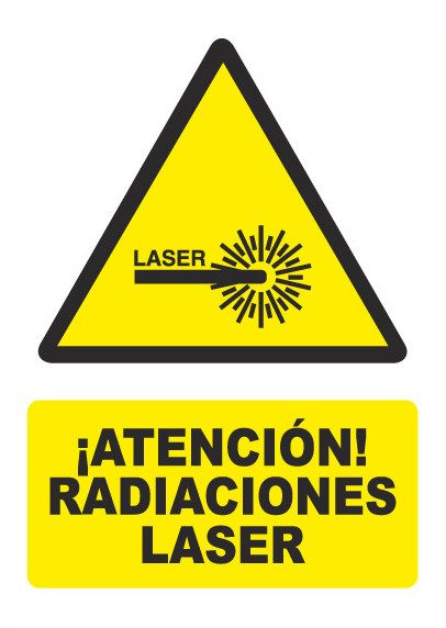 Señal de señales de peligro PG006: ATENCIÓN RADIACIONES LÁSER