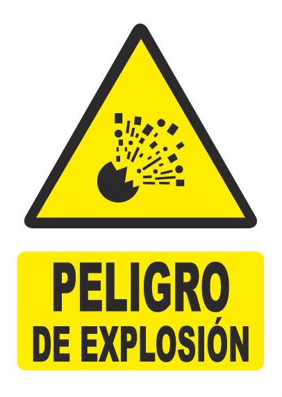 Señal de señales de peligro PG008: PELIGRO DE EXPLOSIÓN