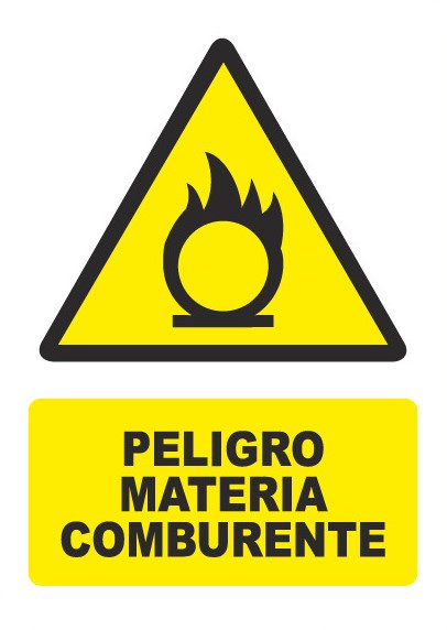 Señal de señales de peligro PG010: PELIGRO MATERIAL COMBURENTE
