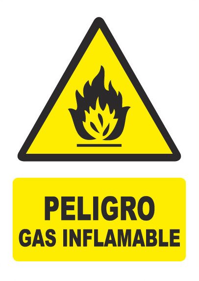 Señal de señales de peligro PG011: PELIGRO GAS INFLAMABLE