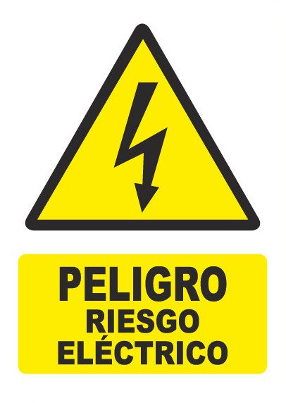 Señal de señales de peligro PG015: PELIGRO RIESGO ELÉCTRICO