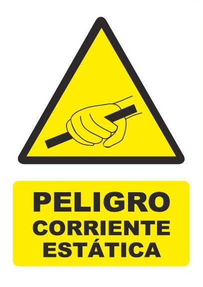 Señal de señales de peligro PG016: PELIGRO CORRIENTE ESTÁTICA