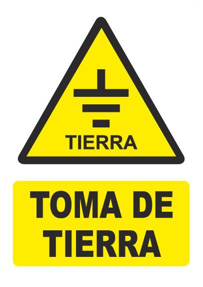 Señal de señales de peligro PG017: TOMA DE TIERRA