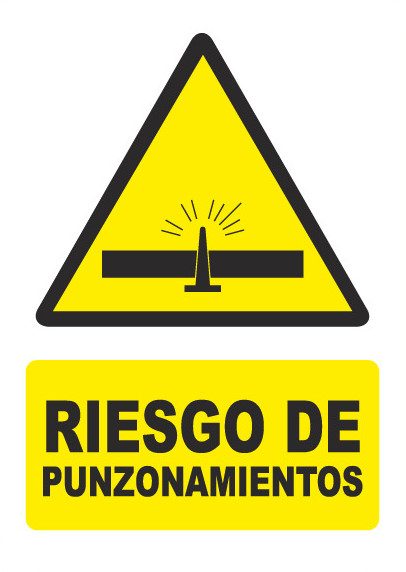 Señal de señales de peligro PG030: RIESGO DE PUNZONAMIENTO