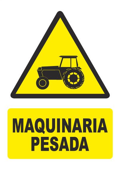 Señal de señales de peligro PG035: MAQUINARIA PESADA