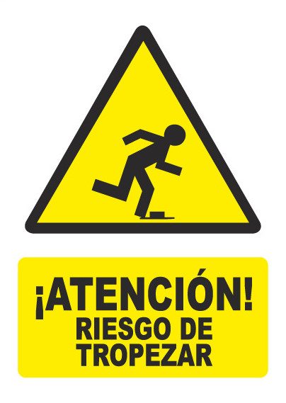 Señal de señales de peligro PG040: ATENCIÓN RIESGO DE TROPEZAR