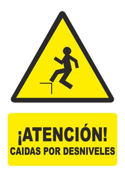 Señal de señales de peligro PG041: ATENCIÓN CAÍDAS POR DESNIVELES