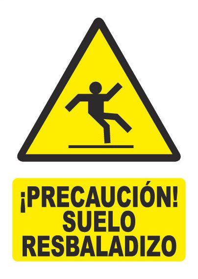 Señal de señales de peligro PG042: PRECAUCIÓN SUELO RESBALADIZO