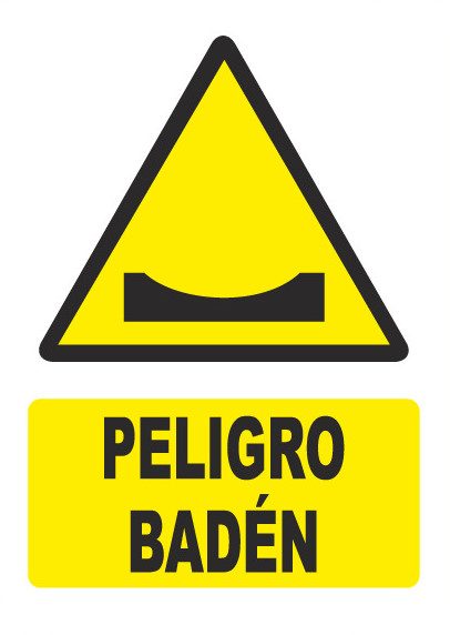 Señal de señales de peligro PG050: PELIGRO BADÉN