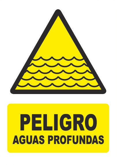 Señal de señales de peligro PG051: PELIGRO AGUAS PROFUNDAS