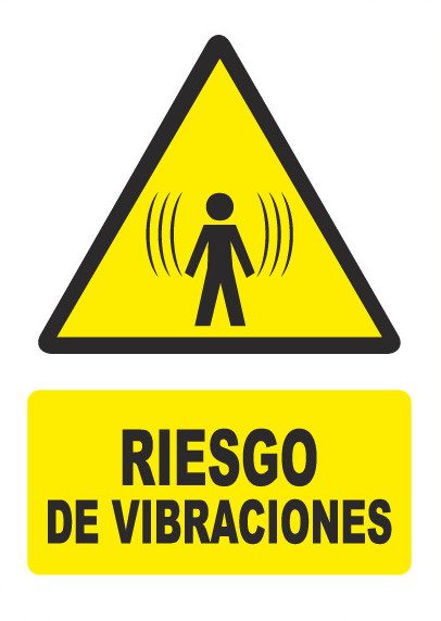 Señal de señales de peligro PG054: RIESGO DE VIBRACIONES