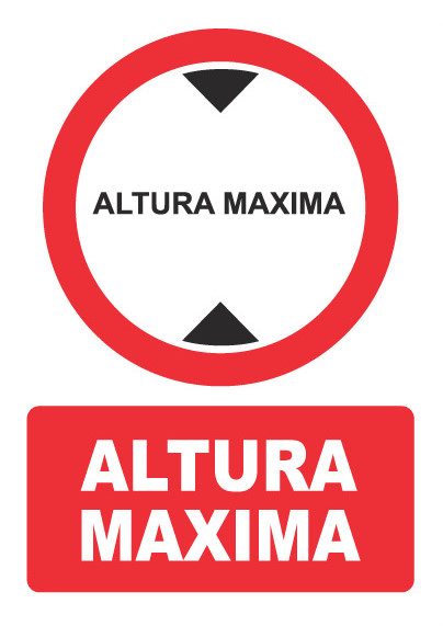 Señal de señales de prohibición PH008: ALTURA MÁXIMA