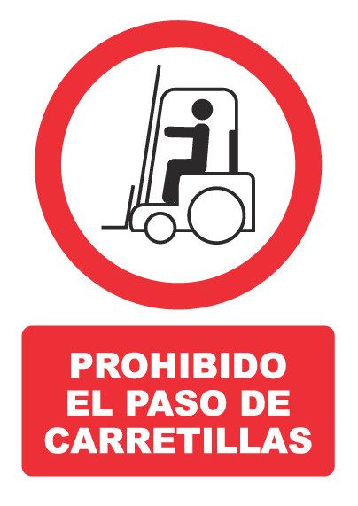 Señal de señales de prohibición PH019: PROHIBIDO EL PASO DE CARRETILLAS