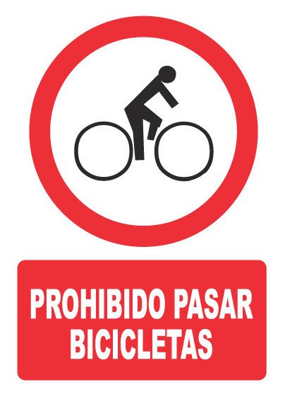 Señal de señales de prohibición PH048: PROHIBIDO PASAR BICICLETAS