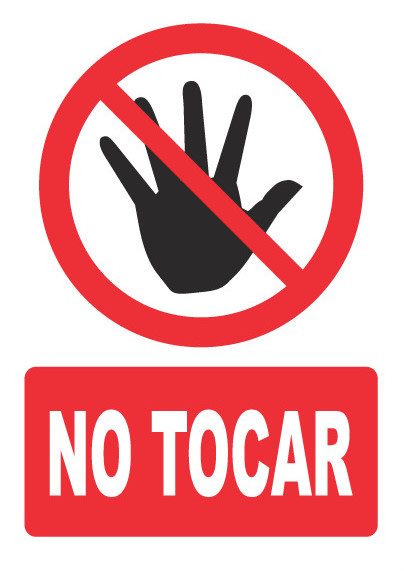 Señal de señales de prohibición PH060: NO TOCAR