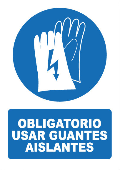OBLIGATORIO USAR GUANTES AISLANTES OB017