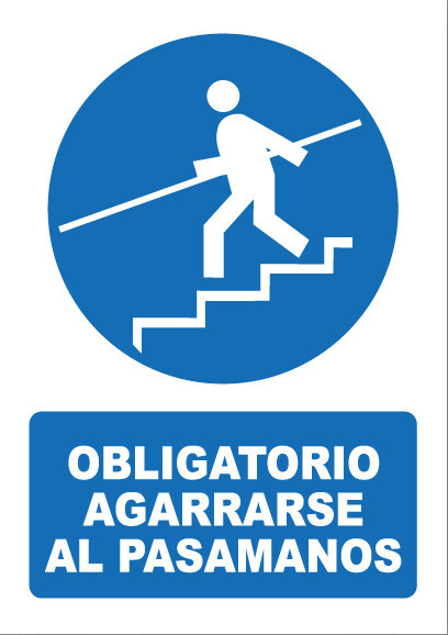 OBLIGATORIO AGARRASE AL PASAMANOS OB034