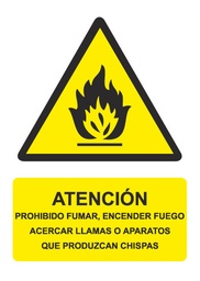 [PG012] ATENCION PROHIBIDO FUMAR ENCENDER FUEGO  PG012