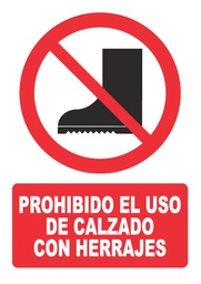 [PH014] PROHIBIDO EL USO DE CALZADO CON HERRAJES PH014