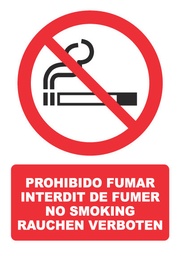 [PH032] PROHIBIDO FUMAR VARIOS IDIOMAS PH032